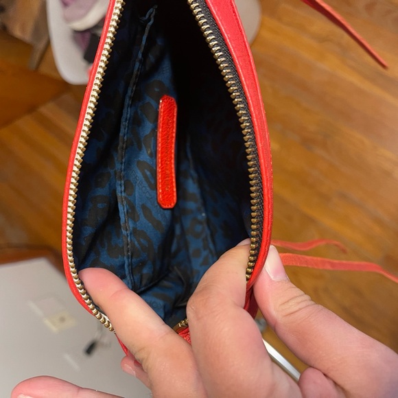 Used red and black Rebecca Minkoff clutch, fair condition - Picture 3 of 4